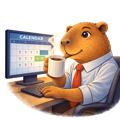 Plan Max — capybara super poderoso reprogramando citas