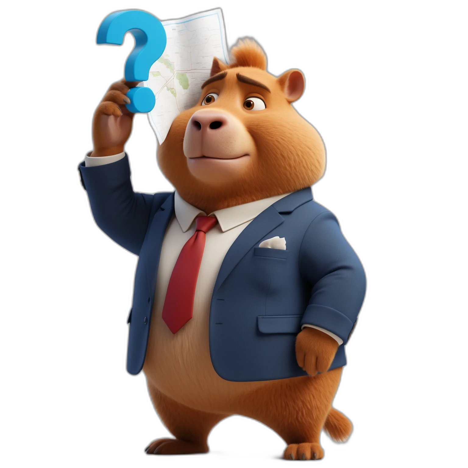 Capybara con signo de interrogación